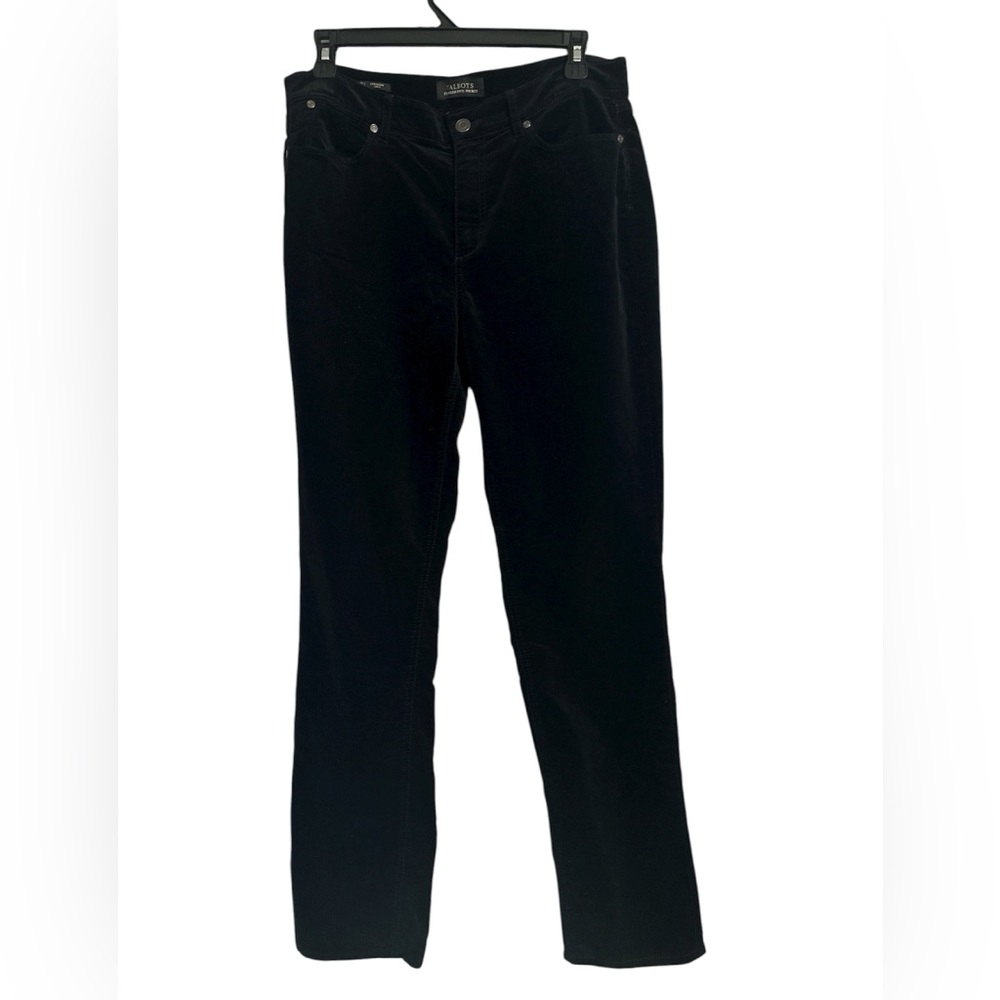 Talbots Women's Straight Leg Black Velveteen Pant